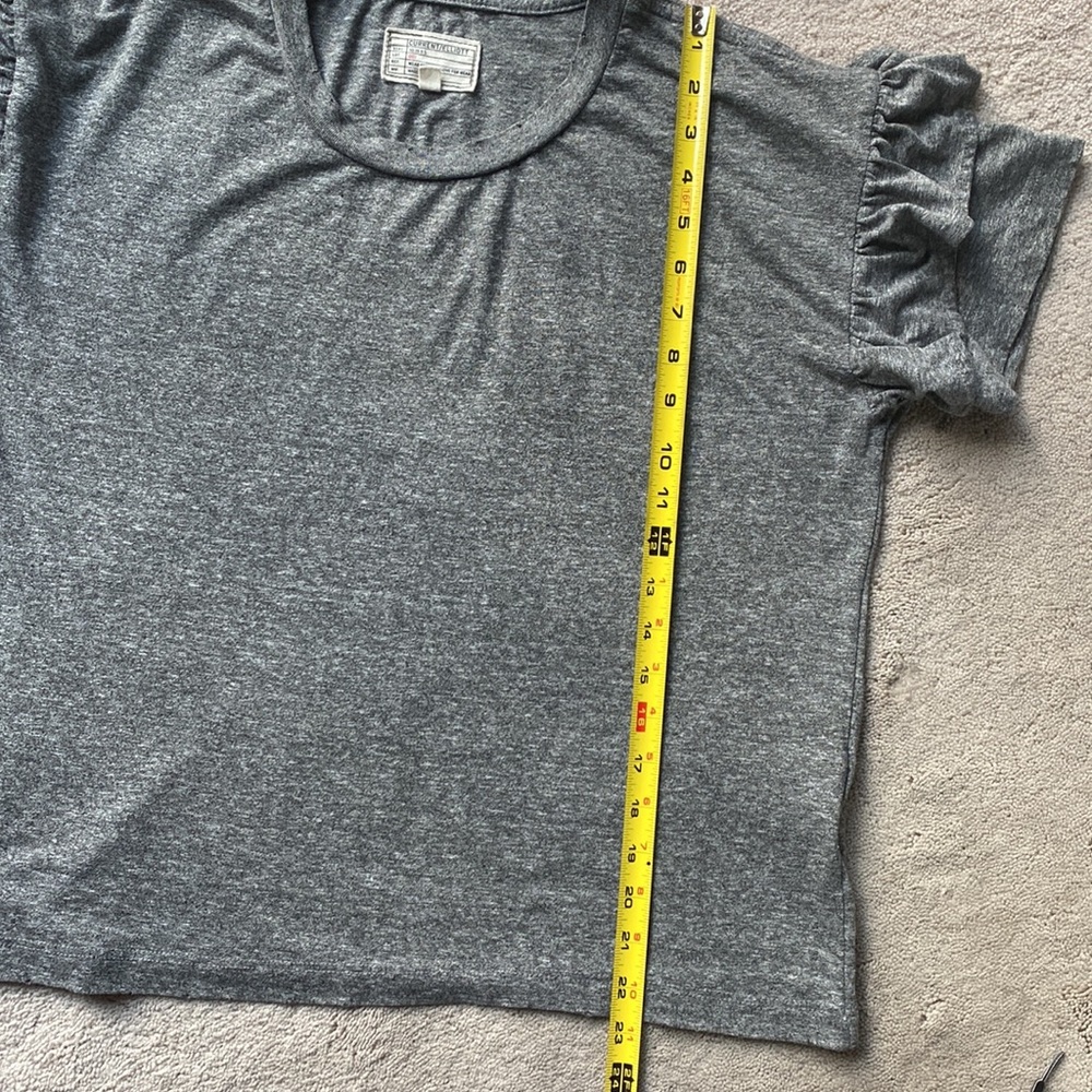 Current/Elliott heather gray ruffle roadie tee shirt - Picture 8 of 10
